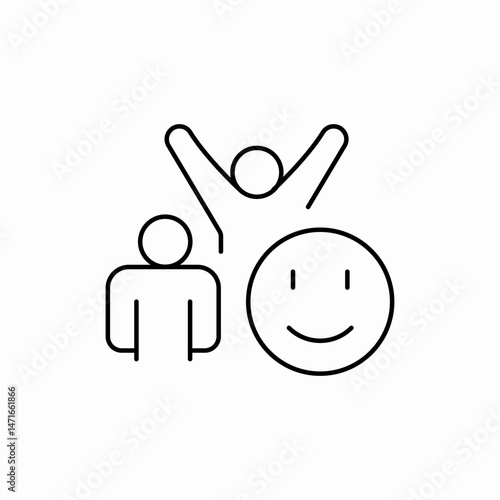 Happy user customer satisfaction icon vector sign