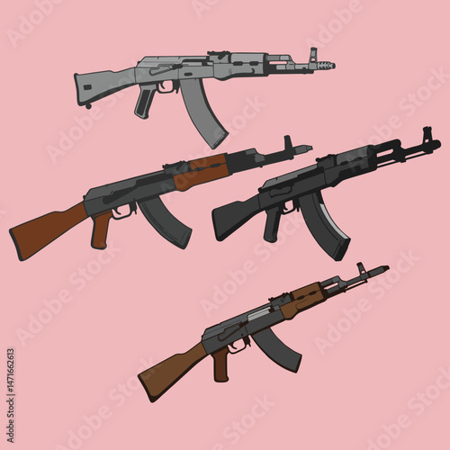 weapon vector with ak 47 type