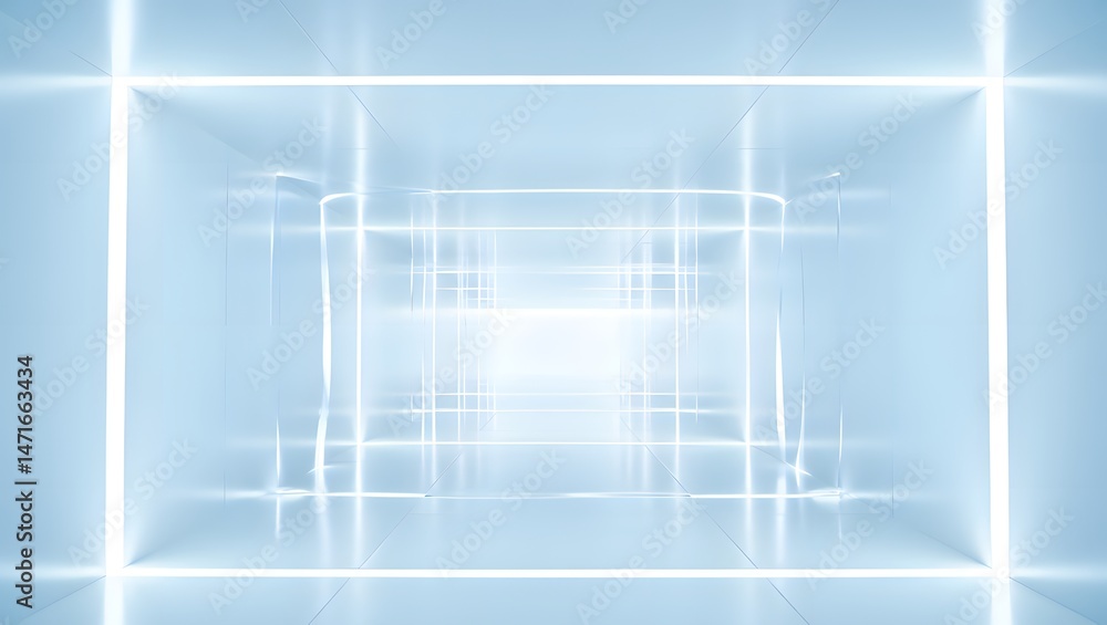 Fototapeta premium Abstract Light Grid in a Virtual Space