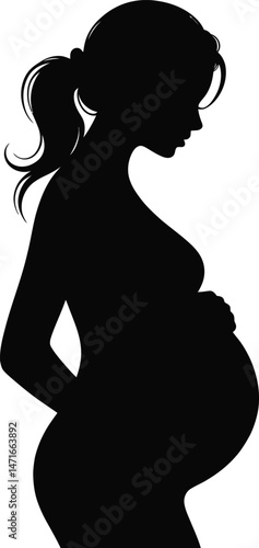 Pregnancy Silhouette: A delicate silhouette of a pregnant woman, a powerful symbol of motherhood, new life, and anticipation. The silhouette evokes a sense of mystery, beauty, and grace.