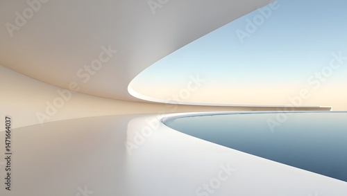 Minimalist Architectural Design with Infinity Pool