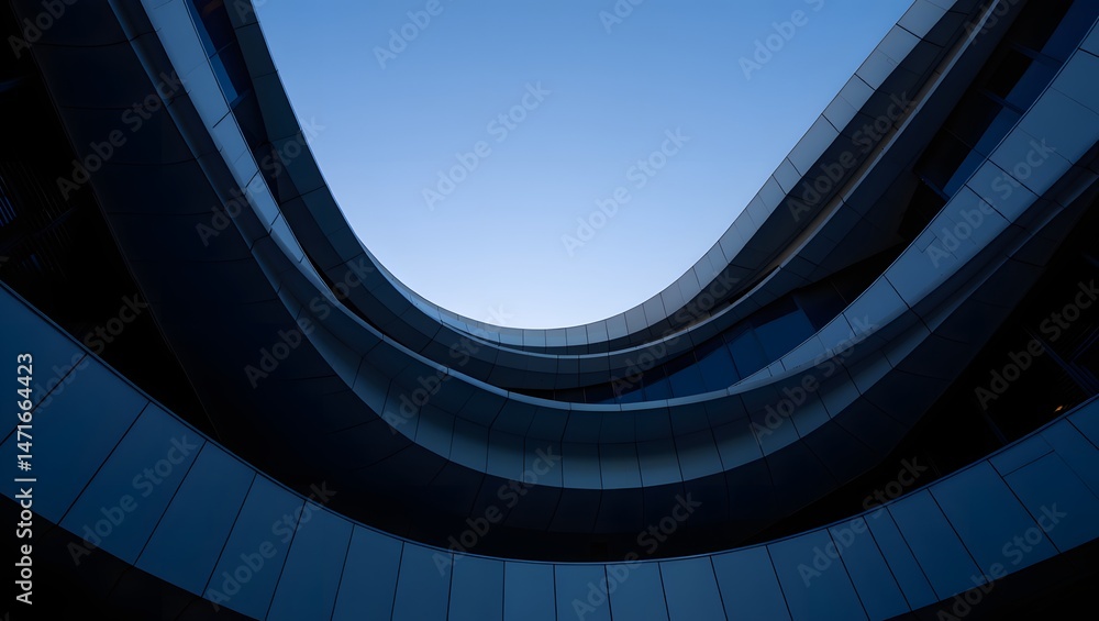 Obraz premium Abstract Architectural Curves and Sky