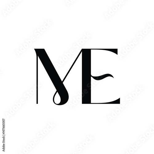 ME monogram logo design letter text name symbol monochrome logotype alphabet character simple logo