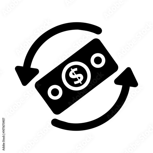 cash flow filled vector icon silhouette
