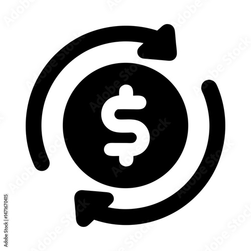 cashback coin icon silhouette vector  
