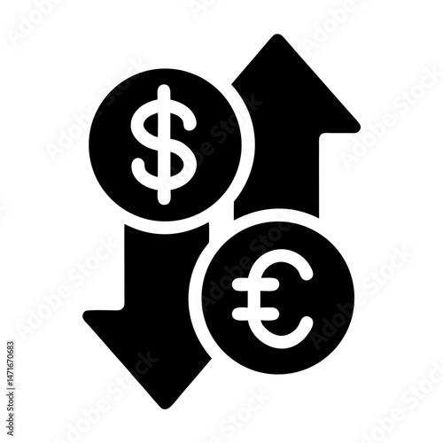 currency exchange arrows silhouette icon
