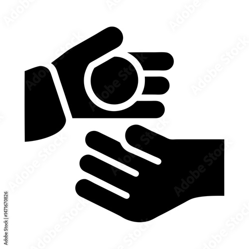 donation hand giving silhouette icon
