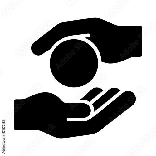 donation icon hand giving vector
