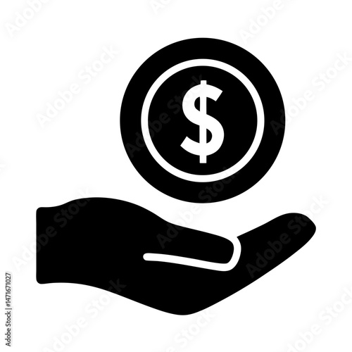 income receiving hand icon
