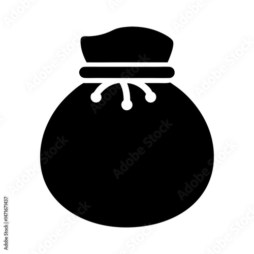 money bag icon silhouette glyph
