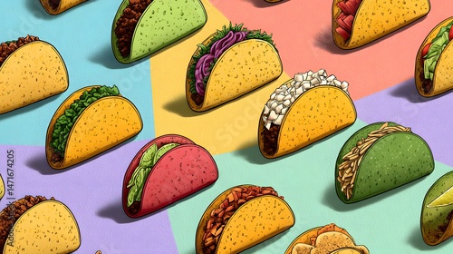Taco Symphony on a Pastel Canvas
