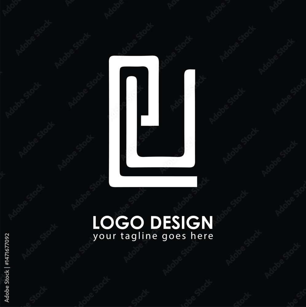 Obraz premium EU EU Logo Design, Creative Minimal Letter EU EU Monogram