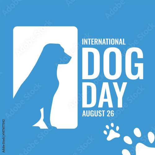 International Dog Day August 26. Template for background, banner, card, poster. Vector illustration