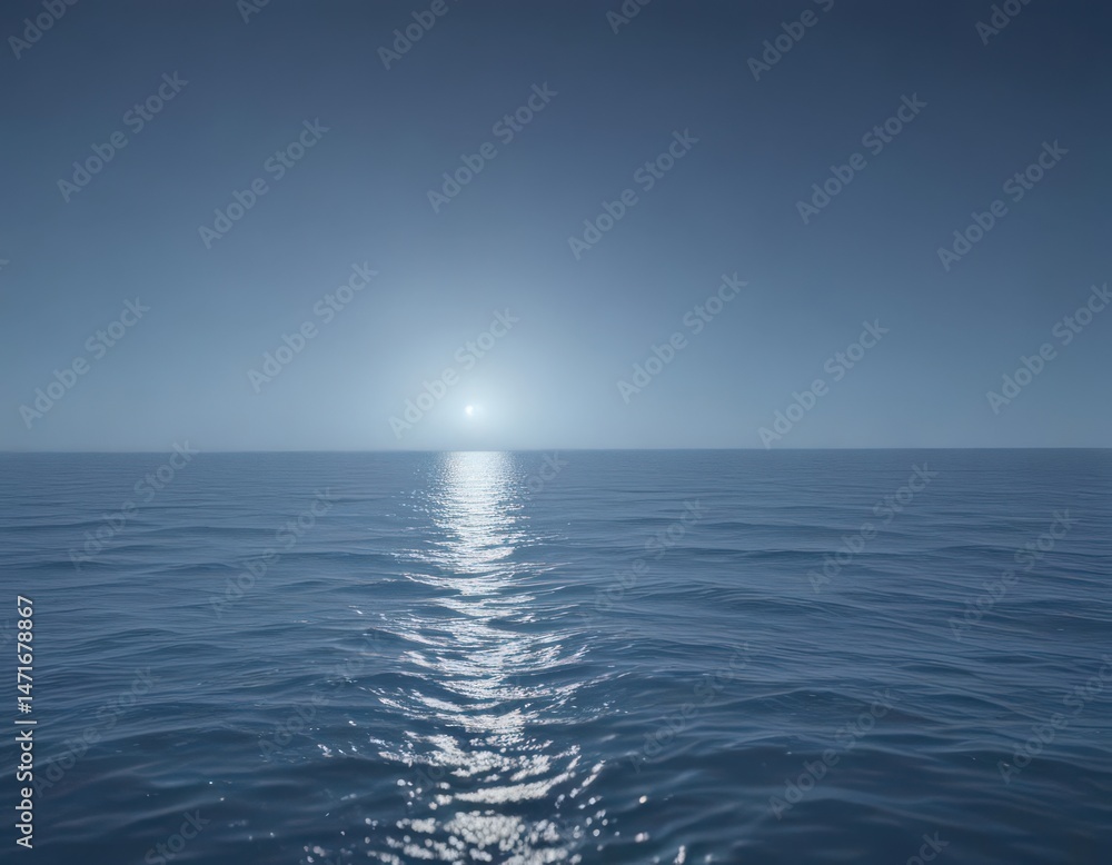 Obraz premium Gentle ocean-inspired blue gradient, calming visual, background, sky