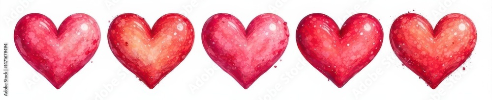 Fototapeta premium Interlocking hearts, hand-drawn style; ample white space , romantic, vector
