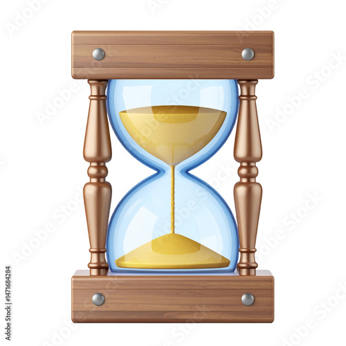 Obraz na płótnie Hourglass Sandglass Timer Isolated on Transparent Background Time Concept w salonie