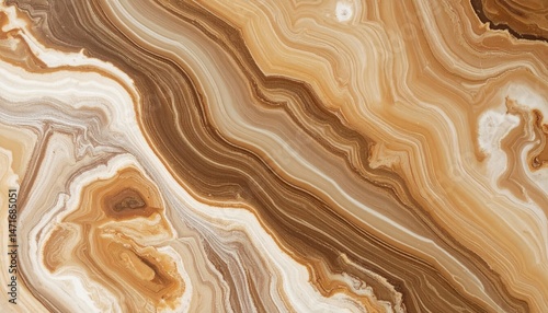 Swirling bands of warm beige and caramel tones create an abstract, organic pattern reminiscent of desert landscapes or natural stone formations.