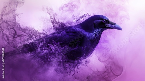 Mystical Purple Raven