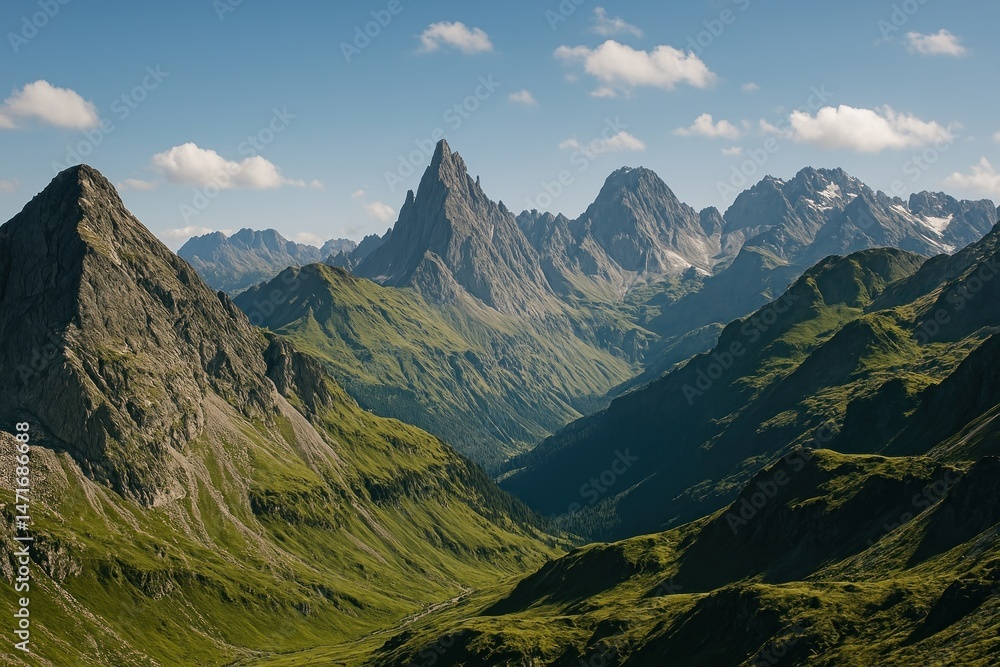 Fototapeta premium Majestic alpine mountain landscape.