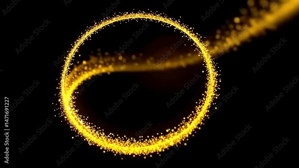A circle of gold with a black background of stars A circle of gold with a black background of stars