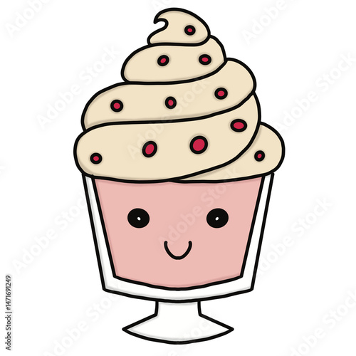 cupcake with ice cream