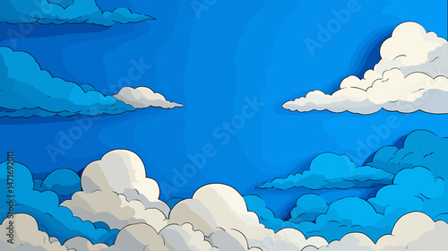カラフルな雲が広がる抽象的な空のベクターイラスト