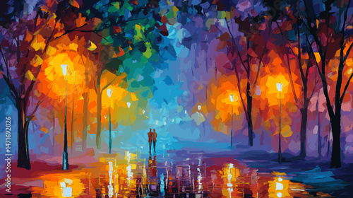 幻想的な街並みのベクターイラスト