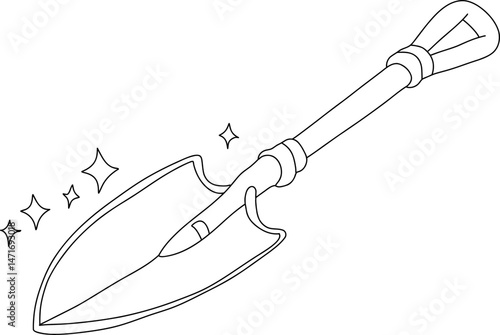 Shovel with sparkles
