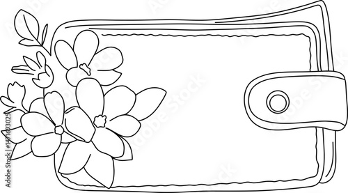 Wallet with bloomig flowers