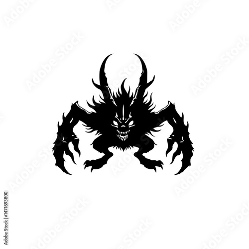 Photos Silhouette of a formidable creature with intimidating features and sharp claws