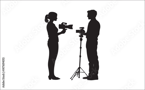 silhouette of a photographer with camera.photography, camera, tripod, silhouette, shooting, lens, media, film, studio, capture