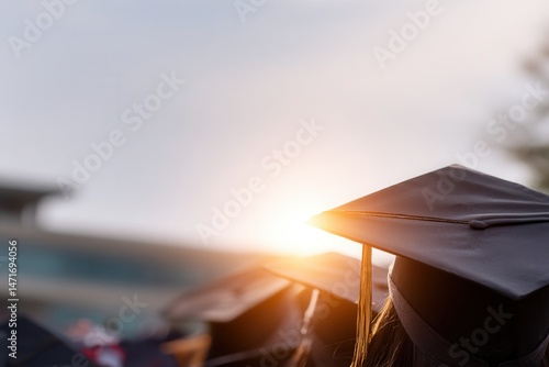 Graduation banner with cap and diploma, editable template, graduation background, class of 2025 design for poster, flyer, invitation, or announcement
