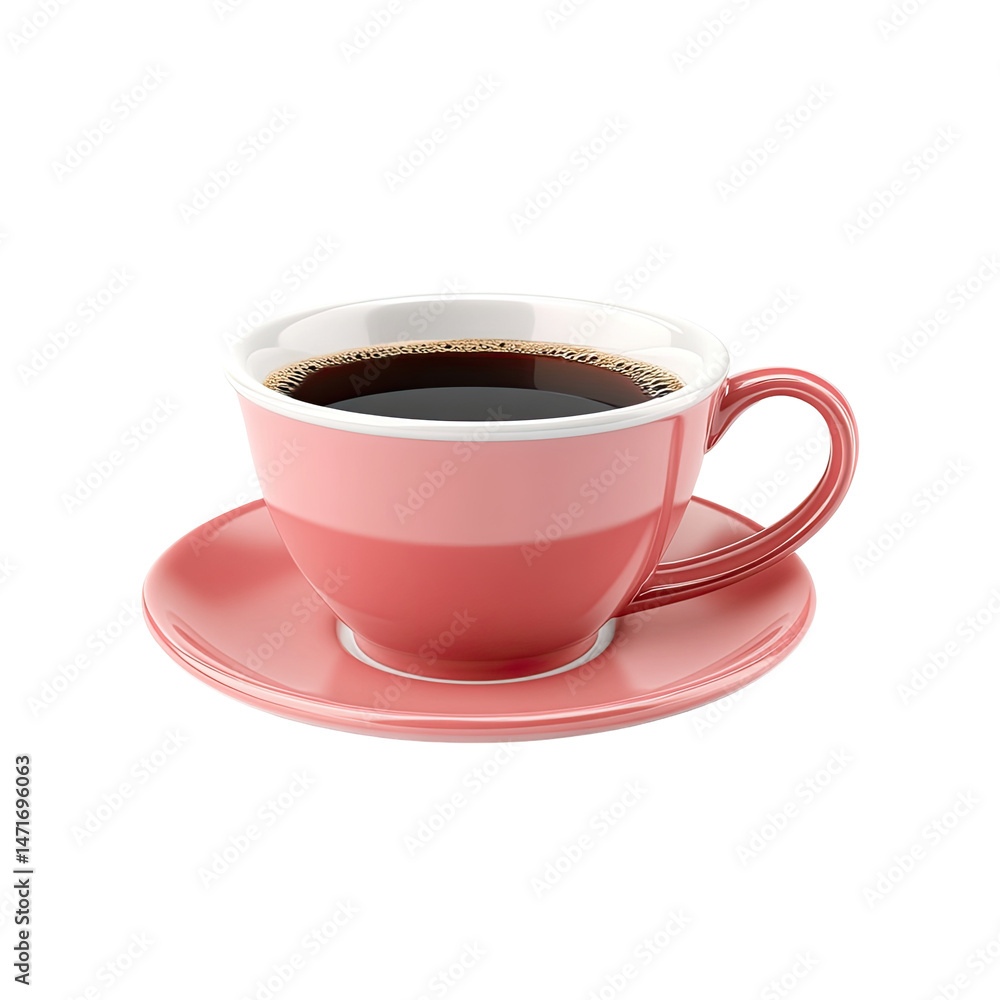 Obraz premium Pink coffee cup