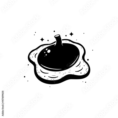 Monochrome Abstract Black and White Illustration with Potent Visual Impact