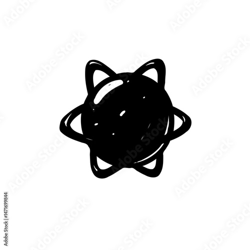 Stylized celestial body, abstract rendering of a cosmic entity illustration