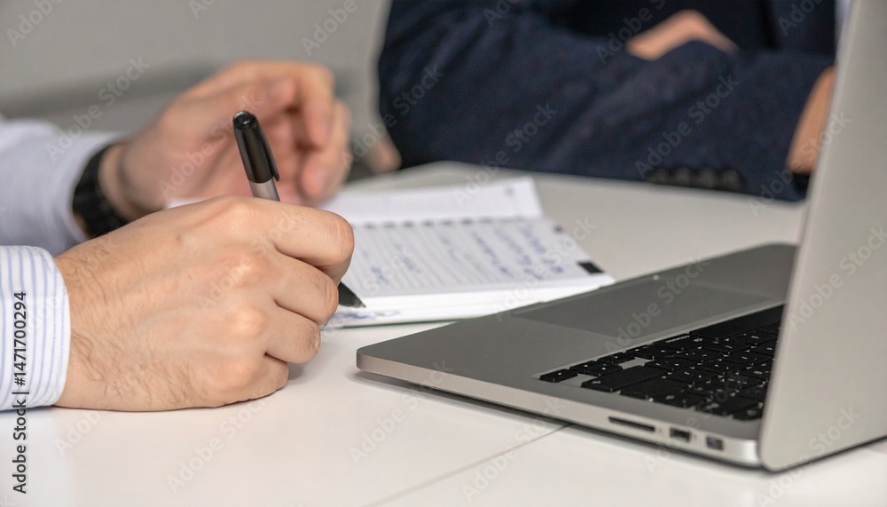 Tense Business Meeting in Modern Office Tense Business Meeting in Modern Office