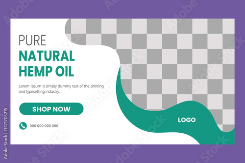  Cbd natural hemp oil web banner and youtube video thumbnail design
