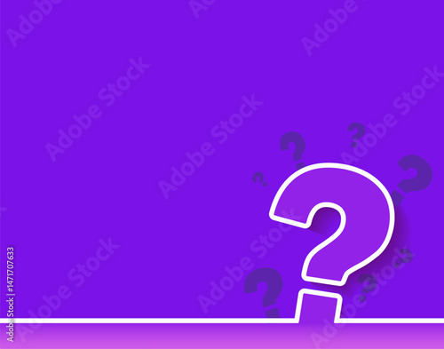 question marks. And the answers to them. The concept of frequently asked questions. blue, white. Online support web page. vector illustration.