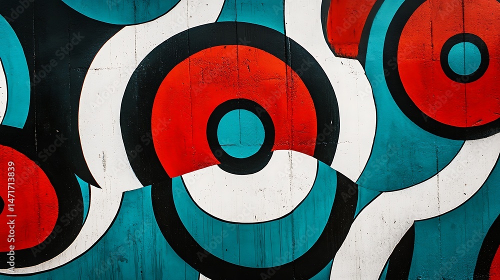 Abstract Red Teal Graffiti Wall. Abstract Red Teal Graffiti Wall.