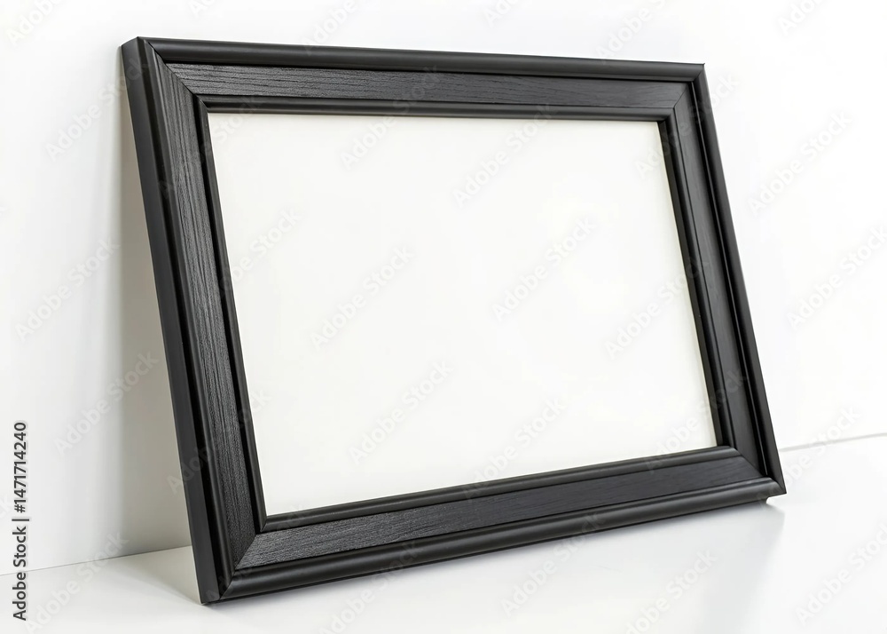 Fototapeta premium Empty Picture Frame Isolated on White Background – Interior Decor Mockup