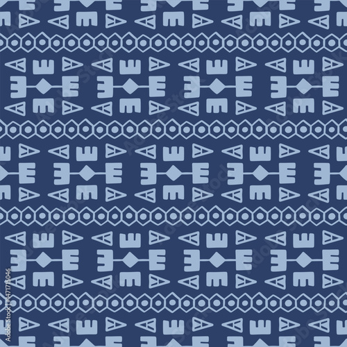 Polynesian Hawaiian Tapa Ethnic Seamless Pattern