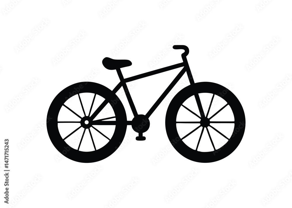 Fototapeta premium Simple Black Bicycle Icon Illustration