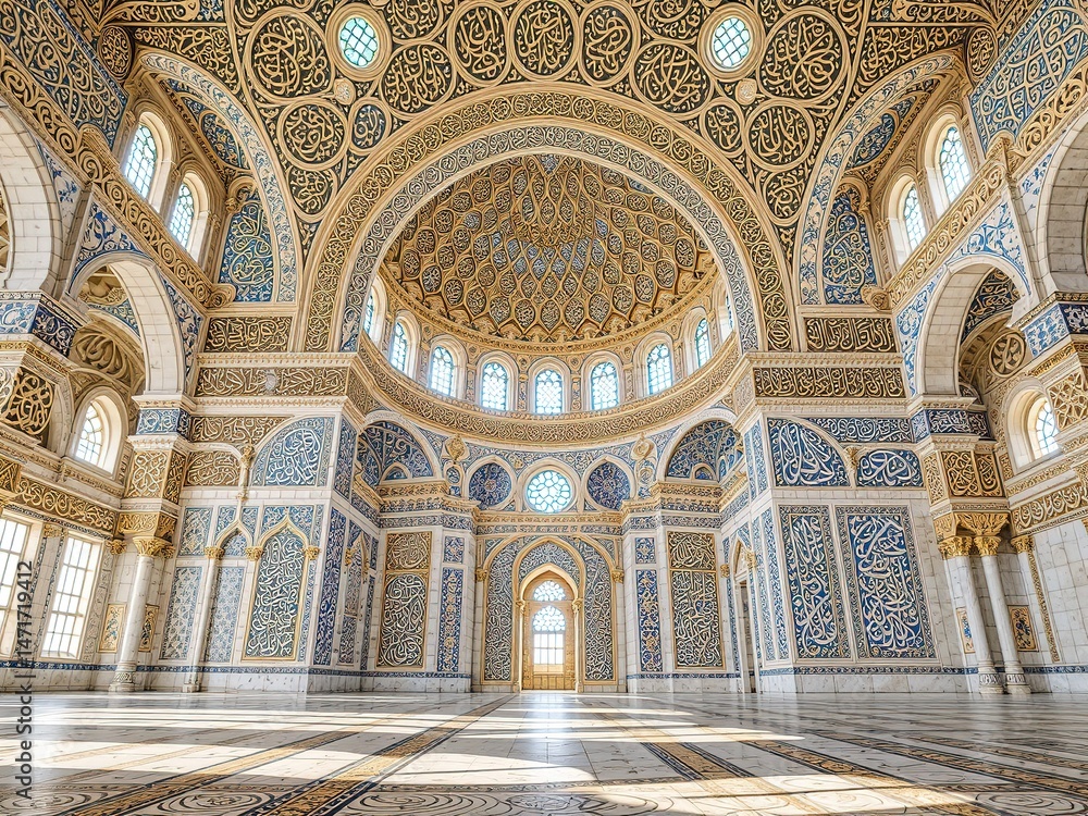 Obraz premium Majestic Mosque Architecture Wallpaper Design