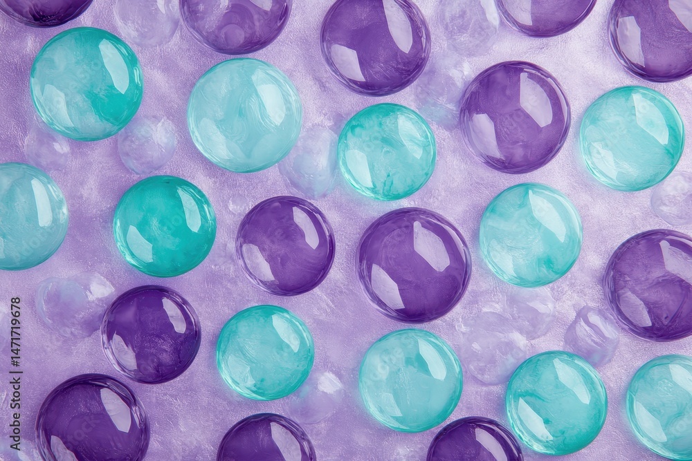 Purple and Teal Round Gems Purple and Teal Round Gems
