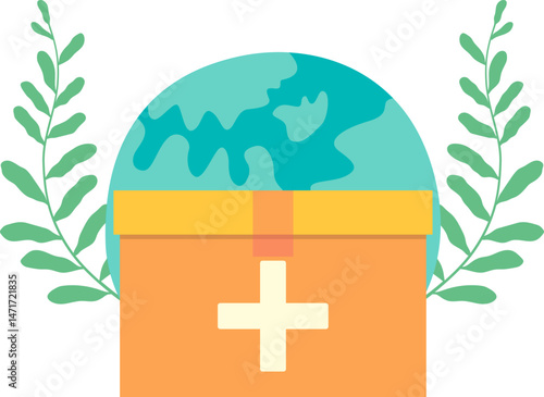 World humanitarian day illustration. International charity, donation, for humanity crisis and social issue. Vector isolated.