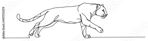 puma one line vector drawing