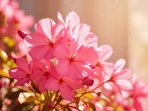 Pink Blooms, Sunlight and Elegance