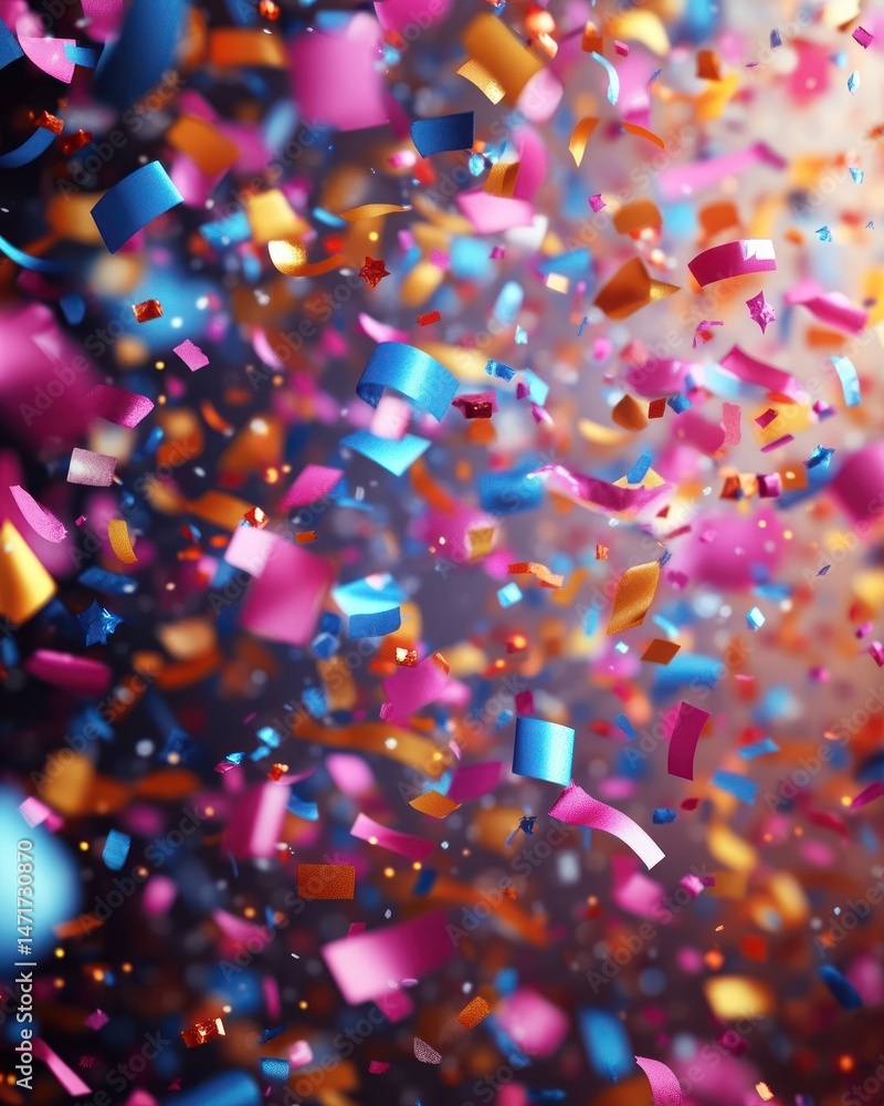 Colorful confetti swirling in the air Colorful confetti swirling in the air