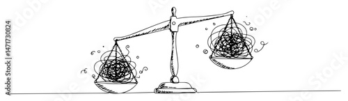 abstract balance scale with chaos vector