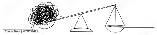 chaos vs balance scale vector art